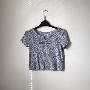 Violet cheetah print crop top